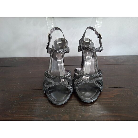 EUC Cole Haan Black Leather Strappy Heels/Sz. 9B - Picture 5 of 9